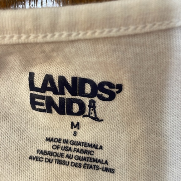 LANDS END UEC Girls Size M (8) White Long Sleeve Yoga Poses T Shirt Cotton - Picture 10 of 12